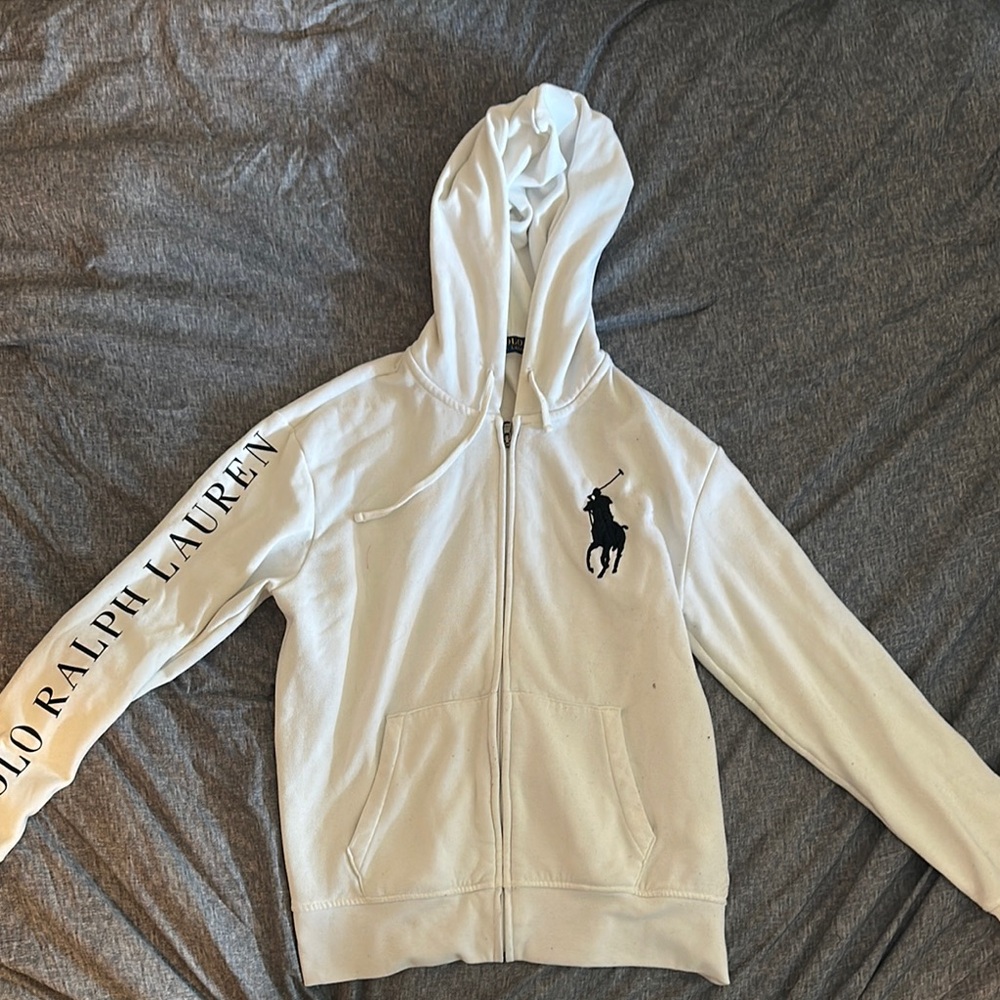 Polo by Ralph Lauren Cream Sweatshirt with Black Lettering